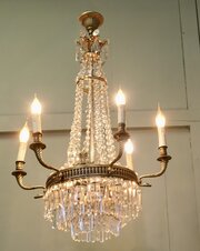 French Empire Tent And Waterfall Chandelier
