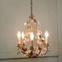 French Gilt Toleware and Floral Ceramic 6 Branch C