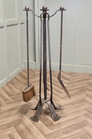 French Gothic Iron Manor House Fire Tool Companion