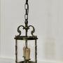 French Rococo Brass Glass Lantern Hall Light