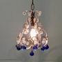 French White and Cobalt Crystal Chandelier Light 