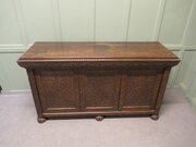 Gothic Carved Golden Oak 3 Door Cupboard