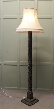 Gothic Carved Oak Floor Standing Standard Lamp