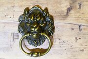 Gothic Lion’s Mask Brass Door Knocker 