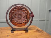 Hand Hammered Basque Copper And Iron Table Gong