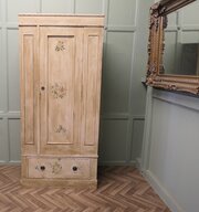 Hand Painted Single Wardrobe Decorated With Flower
