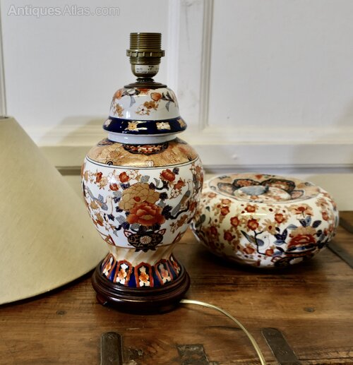 Antiques Atlas - Imari Vase Lamp And Bowl With Cover as284a11077