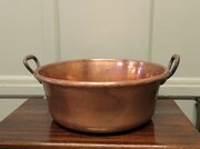 Large 19th Century Double Handled Copper Jam Pan