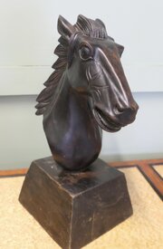 Large Carved Wooden Horse Head