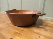 Large Double Handled Copper Preserving Or Jam Pan