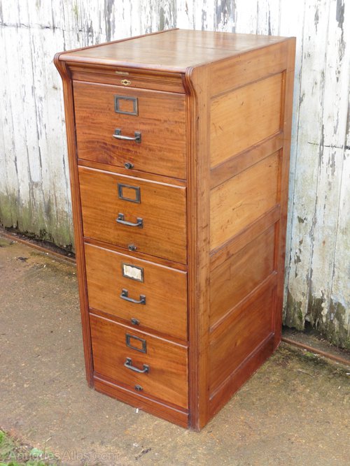 Large Edwardian 4 Drawer Mahogany Filing Antiques Atlas