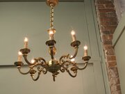 Large French Gilded Brass Chandelier 