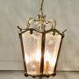 Large French Rococo Style Brass Lantern Hall Light
