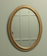 Large Gilt Oval Mirror With Rope Edging Border