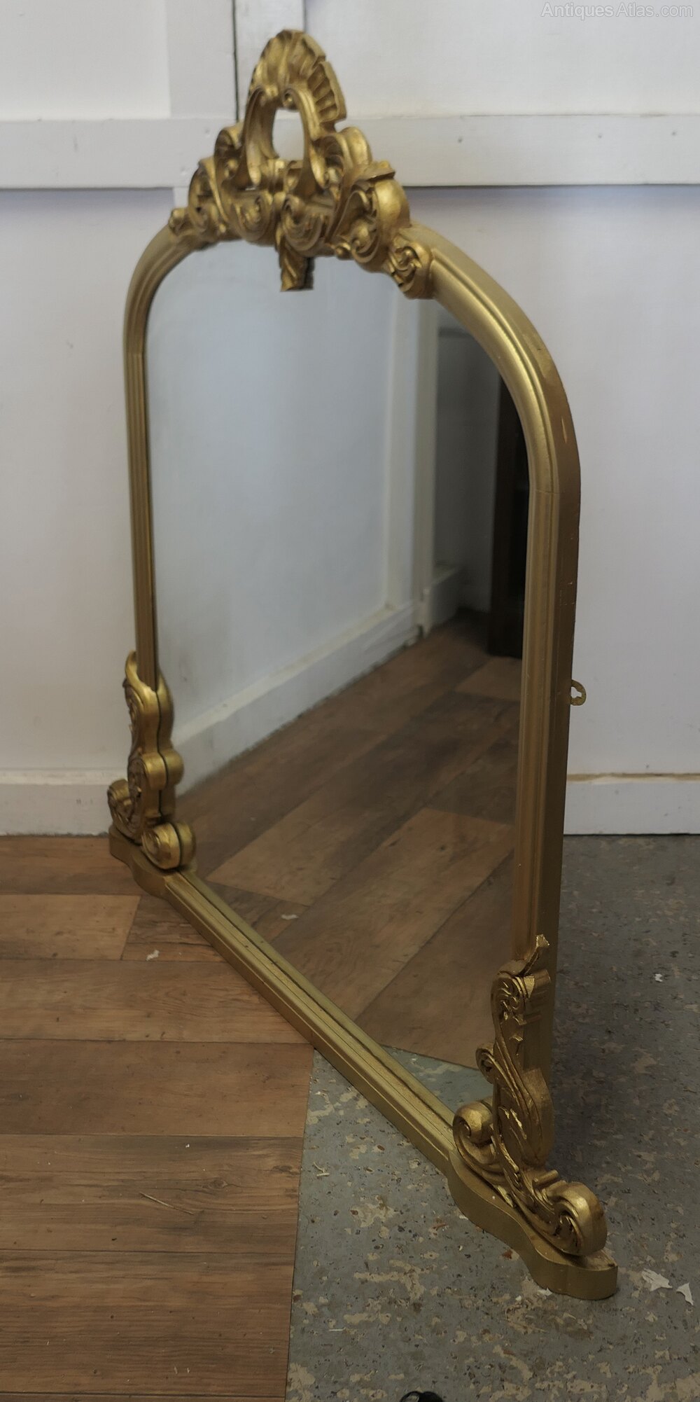 Antiques Atlas Large Gilt Rococo Style Arched Over Mantle Mirror