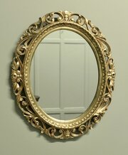 Large Italian Decorative Gilt Oval Mirror