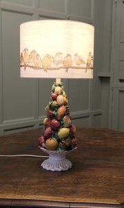 Large Majolica Table Lamp   Vintagestyle Italian