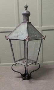 Large Mid 19th Century Copper Lantern, Street Ligh