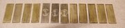 Large Set of 12 Art Deco Brass Door Finger Plates