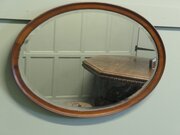 Large Victorian Mahogany Oval Mirror  