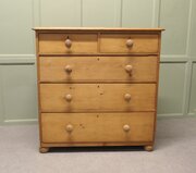 Large Victorian Pine Chest Of Drawers   