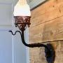 Large and Heavy Gothic Iron Castle  Wall Light