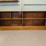 Long 1920s Open Front Golden Walnut Bookcase 