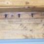 Long French Pine Wall Shelf  with Blacksmith made Hooks
