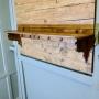Long French Pine Wall Shelf, utensil rack