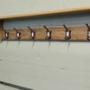 Long Pine Coat Rack and Shelf  with Numbered Hooks