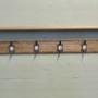 Long Pine Coat Rack and Shelf, with Numbered Hooks