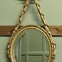 LouisXVI Style Gilt Ribbon and Bow Mirror Oval  