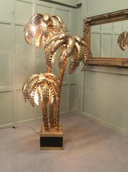 Maison Jansen Style Palm Tree Tole Ware Floor Lamp