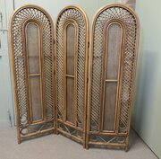 Mid Century Bamboo 3 Fold Dressing Screen, 