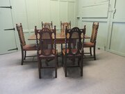 Oak Barley Twist Draw Leaf  Table And Set Of 6  