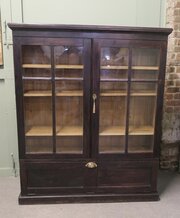 Old Oak School Cupboard, Glazed Bookcase
