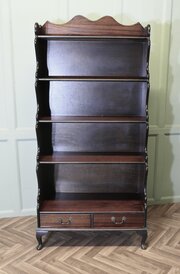 Open Front Waterfall Bookcase With Drawers