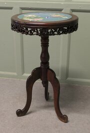 Ornate Chinoiserie Cloisonné Wine Table, Birds  