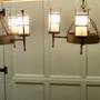Pair of Arts and Crafts 4 Arm Ceiling Lights