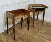Pair Of Danish Mid Century Side Tables With Trays 