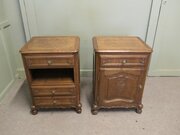 Pair Of French Golden Oak Bedside Lockers