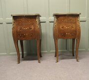 Pair Of French Ormolu And Walnut Side Cabinets 