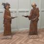 Pair of Tall Carved Japanese Figures, Dumb Waiters