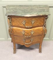 Petite French Louis XV Style Bombe Commode, Chest 