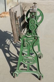 Pine Top Mangle, Cast-Iron Industrial Garden Table