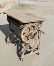 Pine Top Mangle Or CastIron Industrial Garden Table 