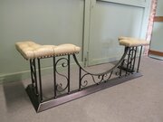 Polished Steel Wrought Iron & Leather Club Fender