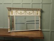 Regency Triple Plate Crackle Finish Mantle Mirror