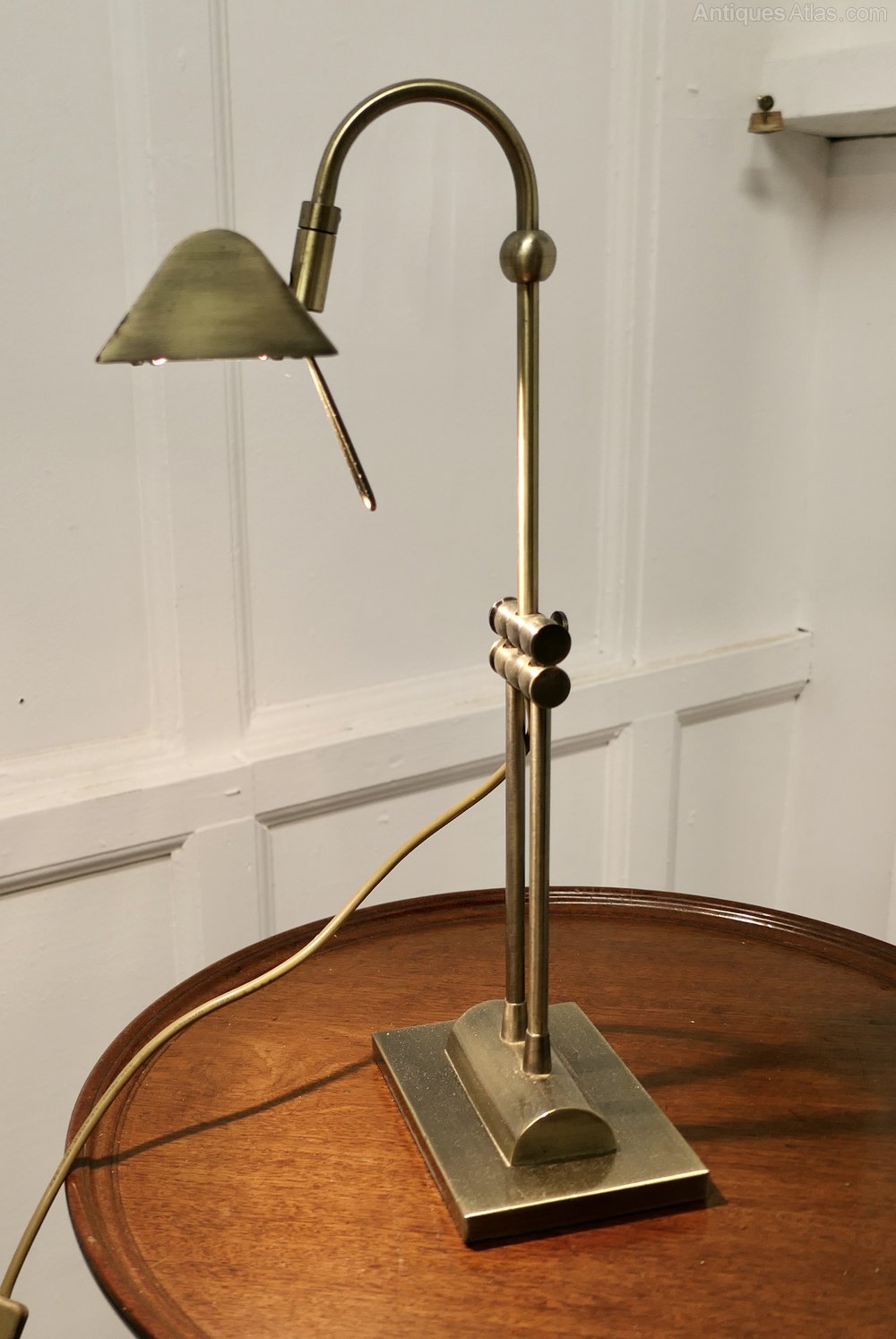 Antiques Atlas Retro Brass Adjustable Bankers’s Desk Lamp