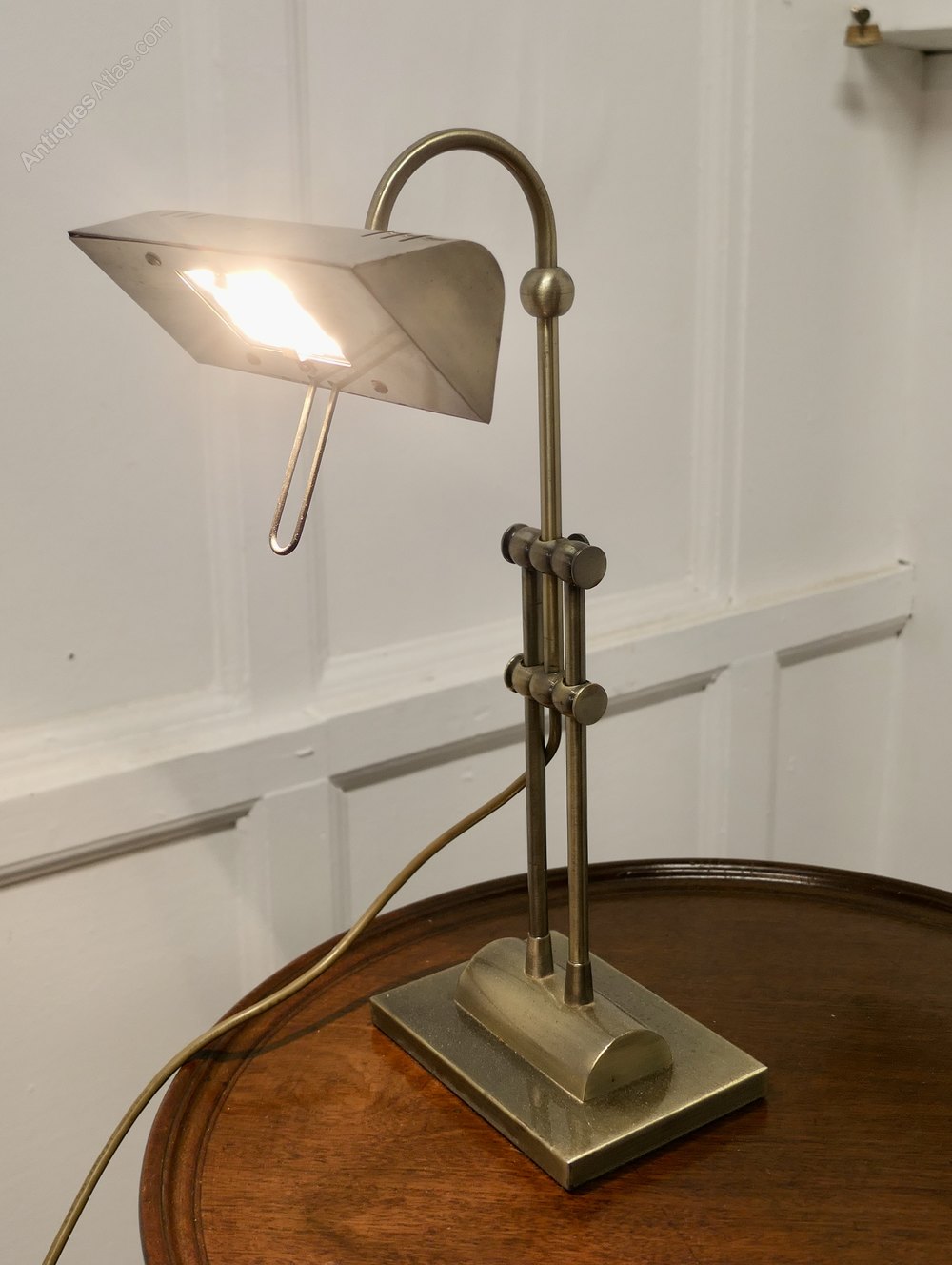 Antiques Atlas Retro Brass Adjustable Bankers’s Desk Lamp